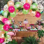 RG Accessories Pink, Beige, White, Green Rubber Solid Tropical Theme Balloon Decoration Kit For Birthday, Baby Shower, Wedding Balloon (Pack Of 50)