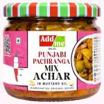 Add me Pachranga Punjabi Mixed Pickle 300gm | Hand Made Mix achar Pickle in Mustard Oil Glass Pack
