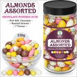 SRC Creations Almonds Assorted Chocolate Covered Nuts 7 Flavour Mix Pack | 230g