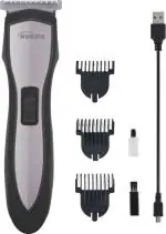 KUBRA KB-2035 Cordless Trimmer for Men Hair and Beard Adjustable 4 Length Setting, Rechargeable and 40 min Battery Run Time (Silver and Black)