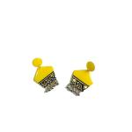 Reverie Handmade Jewelry Resin Handcrafted Solid Traditional Earring Set for Women and Girls (Yellow)