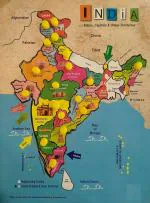 Grest Big Wooden India Map Puzzle with Knobs, Educational and Learning Game For Kids