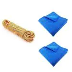 GOODFEEL 10 Mtr. Rassi With 2 Pcs Microfibre Cloth and (Multicolour, Pack of 2)