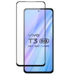 Vatsin HD Clear 9H Hardness Tempered Glass [Black] Screen Protector [Support Fingerprint Unlock] for ViVO T3 5G