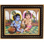 pujaNpujari Bal Gopal Krishna Photo Frame for Wall Hanging and Pooja Room Religious Frame