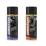 Lubrizap Chain Cleaner and Chain Lube Spray for All Bikes, Wear Resistant Lubricant Clean Chain and Lube Spray for Improve Chain Life- Chain Lube and Chain Cleaner - Combo Pack of 2 (255 ML)