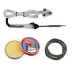 Techdelivers 3In1 Electric Soldering Iron Economy Tool Kit Set With Welding Stick, Paste-Flux |Wire - 25 Watts (Set Of 3)