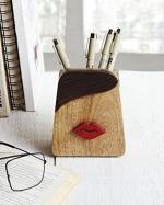 Pebble Craft Natural Wood Red Lips Spectacle
