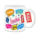 Mug Morning Sneha Name Mug Sneha Name Coffee Mugs for Kids Coffee Mug with Name Sneha Ceramic Printed Custom Design Under 200