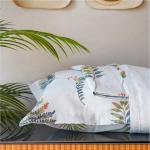 Urban Space Serene 100% Cotton 200 TC Bedsheet for Double Bed, Bedsheet Queen Size Cotton, Double Bedsheet Cotton with 2 Pillow Covers (Size 88 x 100 inches, Fall Leaves - Blue)