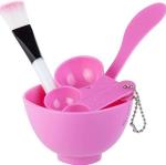 Feelhigh Pink Professional Facial Bleach Bowl, Mask Stick and Brush, Different Gauge Spoon for Women