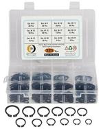 Epi-Torque Alloy Steel External Snap Retaining Ring Circlip For Shaft Size 8mm to 25mm 12 Size Assortment (Pack of 225)