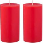 PeepalComm Decorative Long Time Burning Smokeless Scented Pillar Candles Set Of 2 Red A3 Candle (Red, Pack of 2)