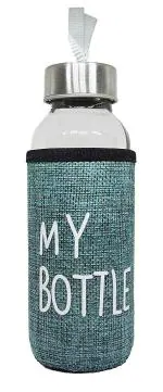 Kd Zone Multicolor Glass Water Bottle With Cover