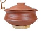 Craftsman India Online Red Clay Biryani Pot For Cooking With Lid, 1 L