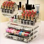 VMITRA Cosmetic Storage Lipstick Storage Jewelry Storage (Drawer+16Part) Transparent Organizer Holder Box Acrylic Makeup Storage Box for Lipstick