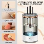 ECOBSY Makeup Brush Cleaner Machine, 2 in 1 Electric Brush Cleaner, Portable Automatic Spinning Classics Brush Cleaning Brush Fit Makeup Brush, Great Gift for Wife, Girlfriend, Mon, Painter