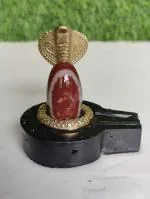 SHIVAM VASTU KALA SHIVLING ART Narmadeshwar Shivling 2Inch Original/Natural Narmada Stone Shiva Lingam with 3Inch Jaldhari ,Naag for Temple Puja