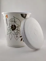 Paricott 240ml / 8Oz Leaves Printed With Paper Lid Disposable Party Paper Cups (Pack Of 100pcs)