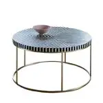 JODHA Elaborate Georgia Bone Inlay Coffee Table with Metal Stand Tea Table For Home and Living Room (42