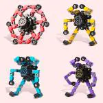 KIWI KOOL_ Fidget Spinner Fingertip Toy for Kid I Transformable Robot Stress Relief Toy I Quiet and Stable Bearing I Compact and Portable (Pack of 4, Multicolor)