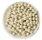 Goonmala Glass beads for bracelet, Rakhi, Jewellery making 8mm ,Pearl colour 100 pieces
