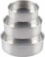 Shopimoz Aluminium Round Shape Cake Mould/Pan Set of 3