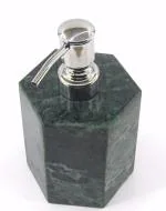 Intelieo Hand Liquid & Lotion Marble Hexagon Shape Soap Dispenser Pump Bottle Natural Marble for Kitchen Bathroom Counter top Soap Shampoo Laundry Liquid Shower Gel (Green Marble)