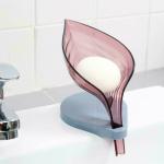 KITSSENTIAL Leaf Shape Soap Box Self Draining Bathroom Soap Holder (Multicolor)