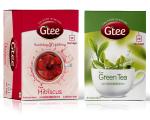 GTEE Green Tea Bags - Regular & Hibiscus Tea Bags, 25 Tea bags (Pack of 2)