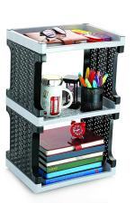 Nabhya Black Plastic 3 Layer Multipurpose Storage Organizer Rack for Home