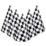 Festiko 10 Pcs Chess Theme Party Cone Hats, Race Car Theme Party Hats, Birthday Party Hats, Party Cone Hats for Pets/Kids/Adults Birthday Party