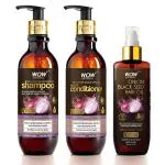 WOW Skin Science Onion Oil Ultimate Hair Care Kit (Shampoo + Hair Conditioner + Hair Oil), 650 ml