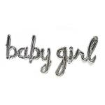 AMFIN Baby Girl Foil Balloon Welcome Baby Girl Decoration It's A Girl Welcome Foil Girl Baby Shower Decoration Letter Foil - Silver