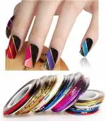 Looks United 20 X Random Color Nail Art Striping Rolls Tape Nail Sticker Nail Tip Decoration (Pack Of 20)