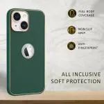 HILLS & MILES Logo View Compatible with Apple iPhone 14 6.1 inch Slim Premium Classic Luxury Elegant Thin Back Case (PU Leather Green Mobile Cover )