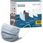 QUARANT 4 Ply Nanosilver Activated Carbon Surgical Face Mask (Free Size, Grey, Pack of 100)