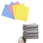 QinPin Ultimate Reusable Cleaning Combo 5pcs Non-Scratch Sponge Wipes & 5pcs Mesh Dishwash Cloth, Durable Dual-Layer Dishcloths for Kitchen & Home, Eco-Friendly Cleaning Tools