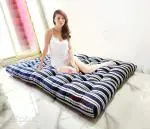 Sale Active Soft White Cotton Filled Mattress - (6 x 4 Feet or 72 x 48 x 4 Inches, Blue-White Striped Colour)