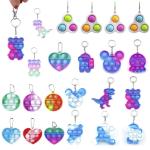 HIGAR Silicone Multicolor Mini Pop It Toy Keychain Popper Bubbles For Kids (Set Of 3)