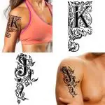 Ordershock Waterproof JK Name Letter Temporary Body Tattoo (Pack of 2)