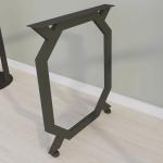 Ventuos Metal Table Legs Industrial Desk Legs 71 H x 45 W, Heavy Duty Furiniture Legs, DIY Legs, Coffee Table Legs, Dining Table Legs(2Pcs)-Black. (0 Shape Leg)