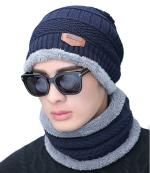 MOSTSHOP Wool Beanie Cap & Muffler for Mens & Women | Winter Cap for Men |Soft Woolen Muffler & Cap for Men & Women