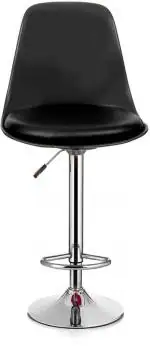 Sitwell Black Fabric Bar Stool With Footrest