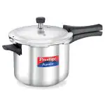 Prestige Popular Outer Lid Stainless Steel Gas and Induction Compatible Pressure Cooker, 5 L (Silver)