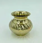 SHLINCO , Brass lota, Brass Kalash, Brass Kalash lota Brass Pooja lota Pack of 1 Brass Kalash (Height: 3.2 inch, Gold)