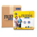 Friends Classic Adult Diapers Pants Style -80 Count (Extra Large) with odour lock and Anti-Bacterial Absorbent Core- Waist Size 30-56 inch ; 76-142cm