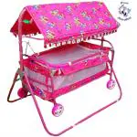 S. S Steelo Art Baby Jhula Swing for Sleeping / Baby Crib for ew Born Baby and Cradle Two in One (Pink)