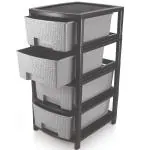 Tedemel Homace Dura Multipurpose Plastic Drawer System Organizer Rack Home and Kitchen (4 Layer, Grey)
