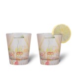 KOLOROBIA English Garden Frosted Shot Glass, Shot Glass with Heavy Base for Whiskey, Tequila, Vodka, Liqueur, Bars, Cocktail Glasses, Gifts for Men, 30 ML(Pack of 2)